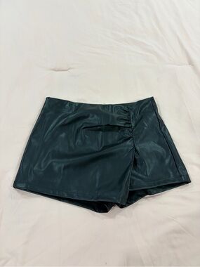 Faux Leather High-Waist Black Women’s Shorts